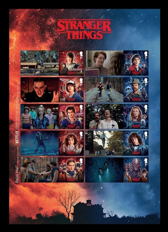 2026 Великобритания 5831-5840 Кино. Драматический сериал Очень странные дела (МЛ) (самокл.)