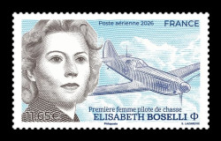 2026 Франция 9369 Авиация. Вторая мировая война. Первая женщина-лётчик-истребитель Элизабет Боселли