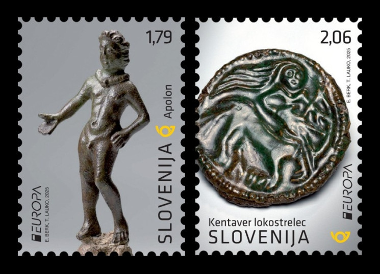 2025 Словения 1679-1680 Европа. Национальные археологические открытия. Аполлон и Кентавр