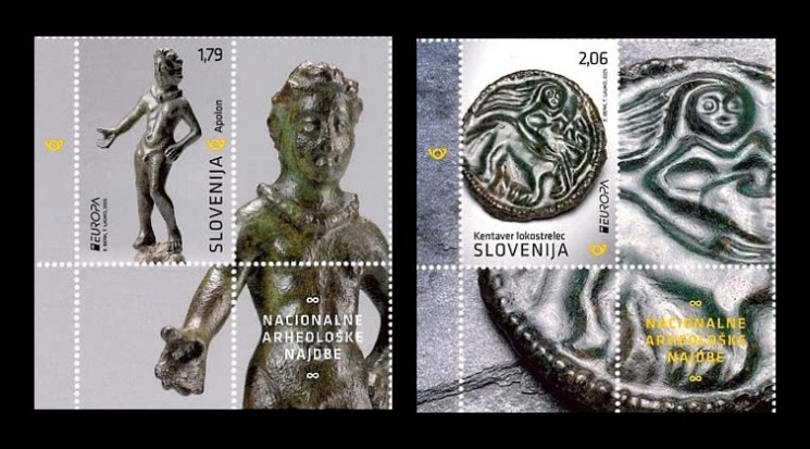 2025 Словения 1679-1680 Европа. Национальные археологические открытия. Аполлон и Кентавр (с купонами)