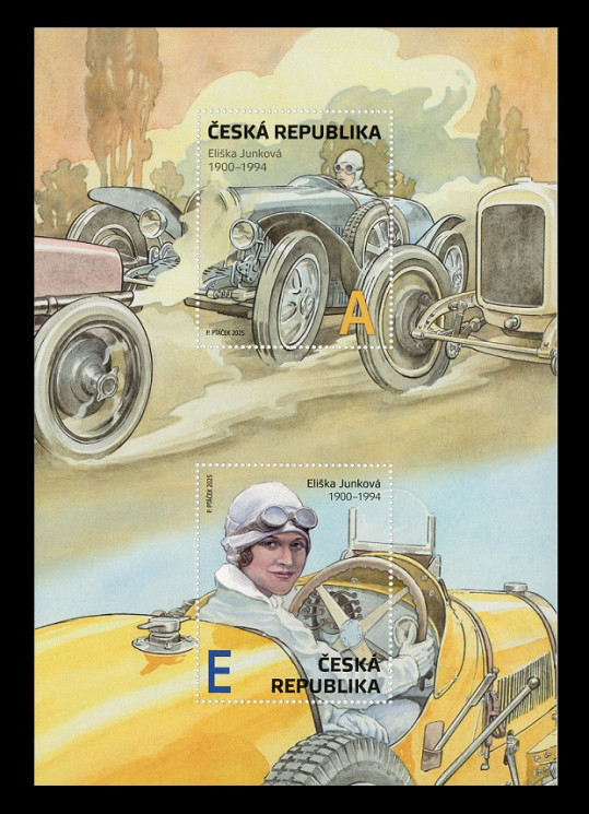 2025 Чехия 1335-1336 Автогонщица Элишка Юнкова. Гоночные автомобили