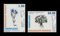2026 Гренландия 1034-1035 Флора. Гренландские растения (II). Ломатогониум и беквичия