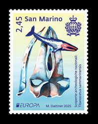 2025 Сан-Марино 2981 Европа. Археологические открытия. Доисторическая фауна. Окаменелости. Кит