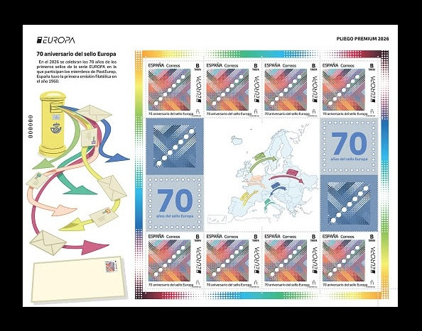 2026 Испания 5968 Европа. 70-летие почтовых марок EUROPA (МЛ)