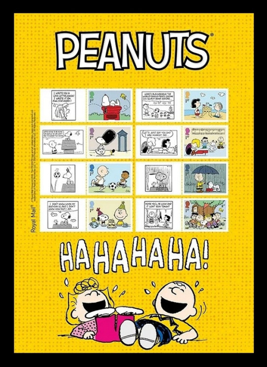 2025 Великобритания 5717-5724 Комикс Peanuts (Мелочь пузатая). Пёс Снупи. Музыка. Футбол (самокл.)
