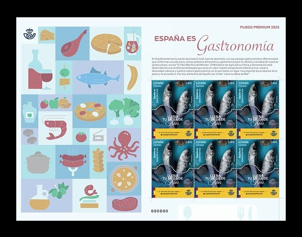 2025 Испания 5890 Испания - это... Гастрономия. Наполните свой стол морепродуктами. Рыбы (МЛ)