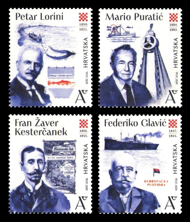 2026 Хорватия 1769-1772 Знаменитые люди. Рыболовство. Охота. Судоходство. Корабли. Лодки