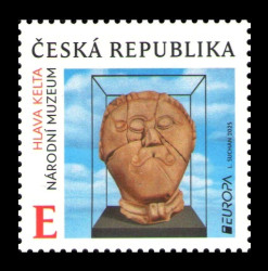 2025 Чехия 1318 Европа. Национальные археологические открытия. Голова кельта