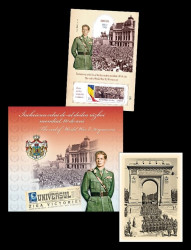 2025 Румыния 8493В-8494В Вторая мировая война. 80 лет Победы. Король Михай I (блок) (б/з)