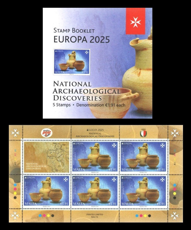 2025 Мальта 2322 Европа. Национальные археологические открытия. Артефакты из финикийских гробниц (буклет)
