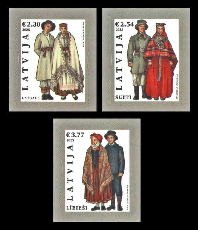 2025 Латвия 1238-1240 Народные костюмы