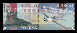 2025 Польша 5625-5626 Авиашоу в Радоме и Школа орлят. Авиация. Самолёты F-16, МиГ-29 и Су-22