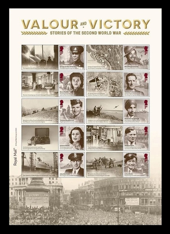 2025 Великобритания 5658-5667 Герои Второй мировой войны (самокл.)