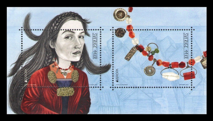 2025 Швеция 3618-3619 Европа. Национальные археологические открытия. Минералы. Горный хрусталь и сердолик