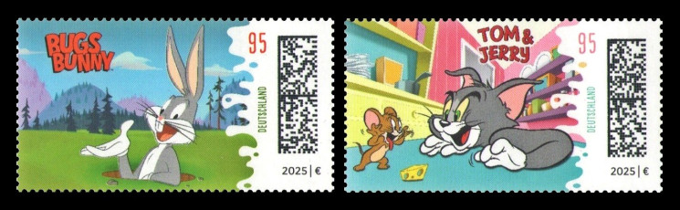 2025 Германия 3928-3929 Герои мультфильмов компании Warner Bros. Багз Банни и Том и Джерри