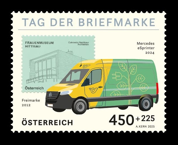 2025 Австрия 3864 День марки. Почтовый автомобиль Mercedes-Benz eSprinter